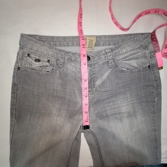 Earl Jean Straight Leg Mid-rise Washed Gray Women's Jeans Size 10 - Picture 7 of 11